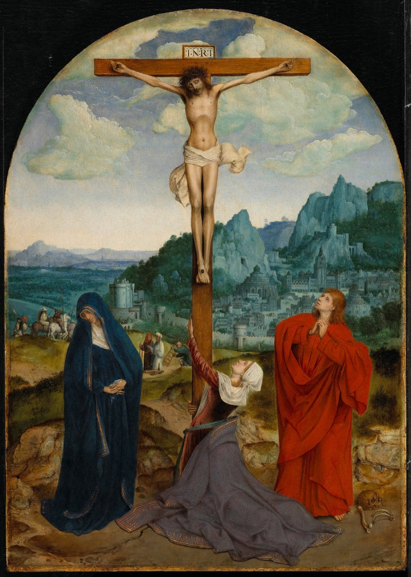 Crucifixión, con la Virgen y san Juan - Quentin Metsys
