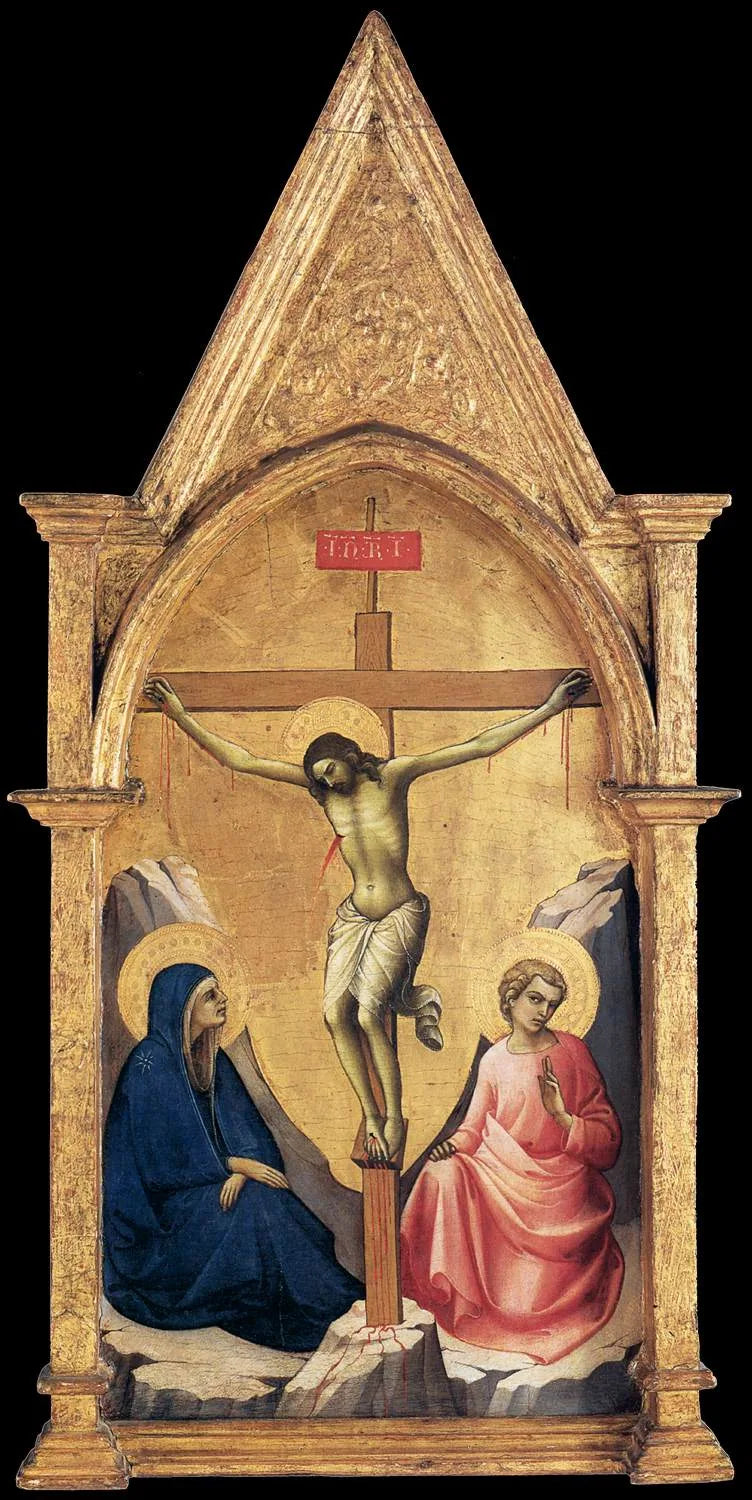 Crucifixión con la Virgen María y San Juan - Lorenzo Monaco