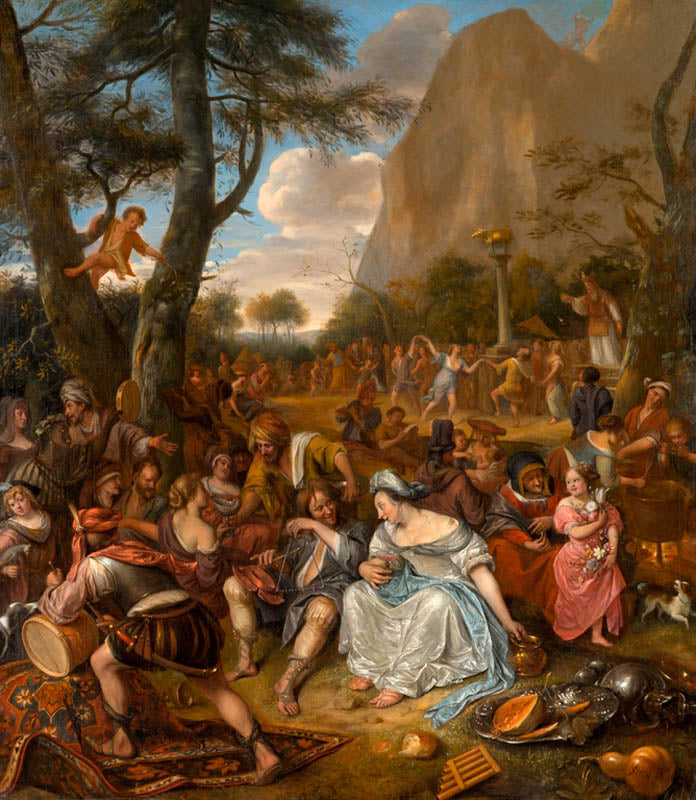 Culte du veau d'or - Jan Steen image 1 copie peinte à la main à l’huile