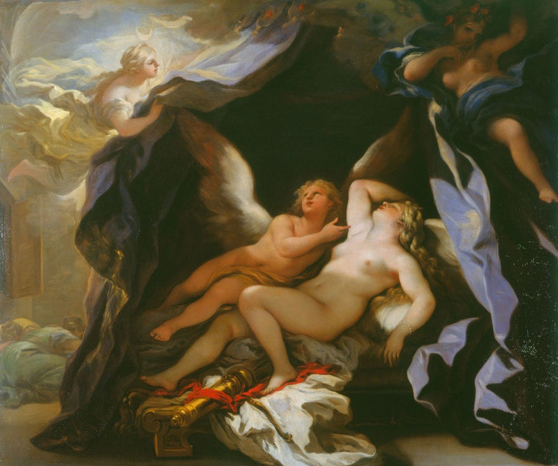 Cupido visitando a Psique dormida - Luca Giordano