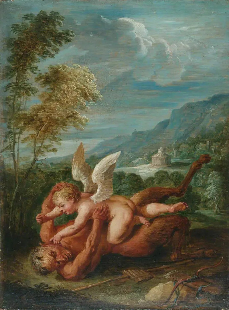 Cupido venciendo a Pan (según Annibale Carracci) - David Teniers el Joven