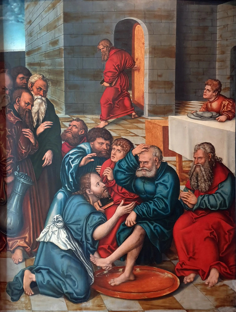 Ciclo de la Pasión: Cristo lavando los pies a los apóstoles - Lucas Cranach el Viejo
