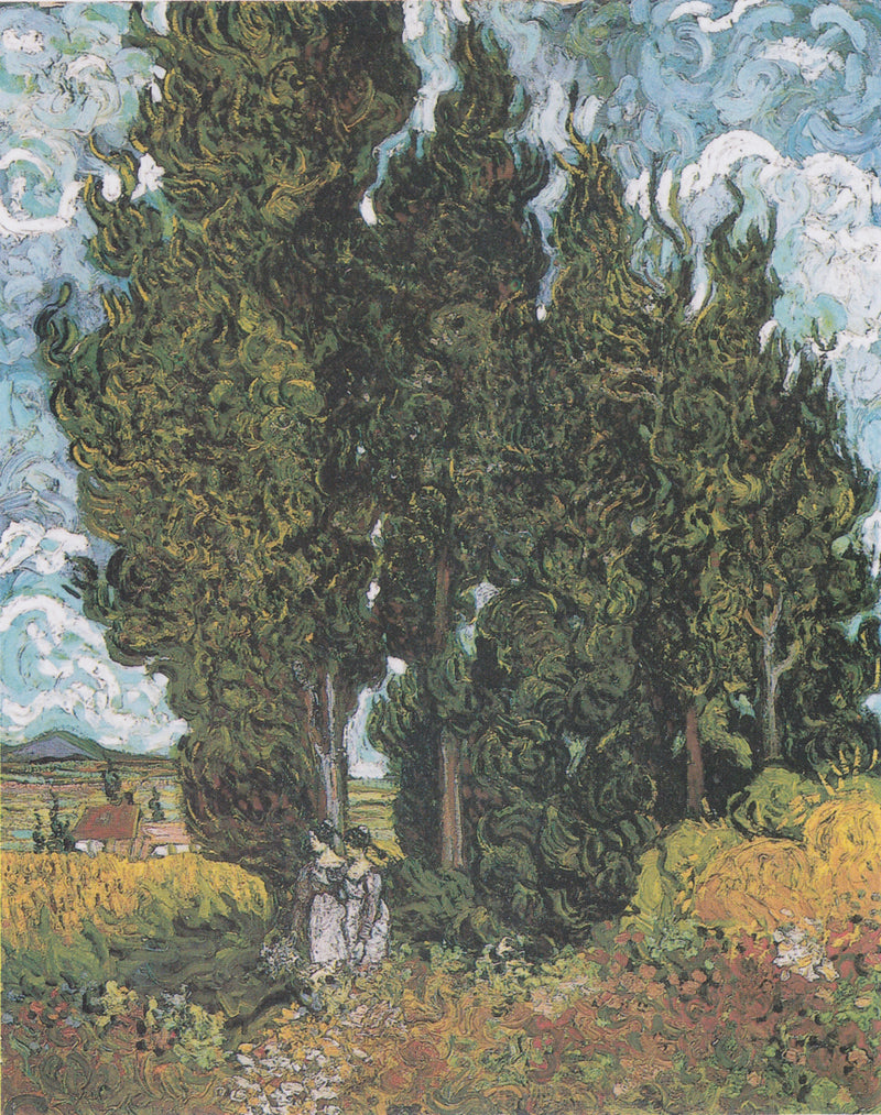 Ciprés con dos figuras - Vincent van Gogh