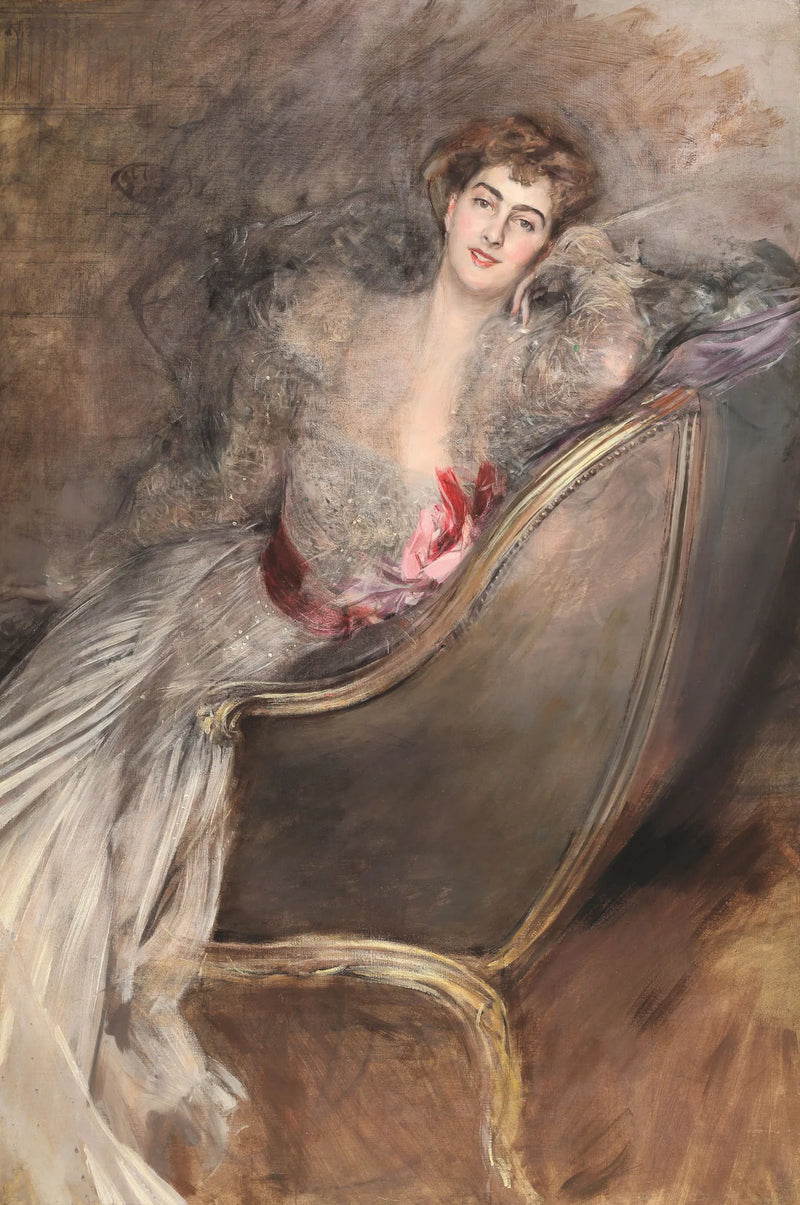Dameacostada sobre una bergère - Giovanni Boldini