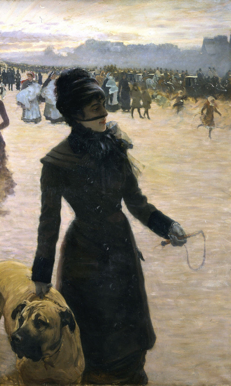 Dame con un perro - Giuseppe De Nittis