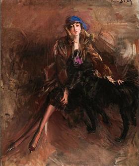 Dame con un galgo negro - Giovanni Boldini