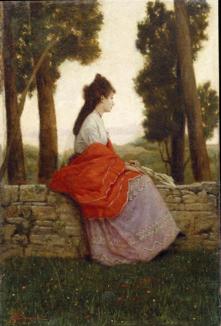 Dame en el parque - Federico Zandomeneghi