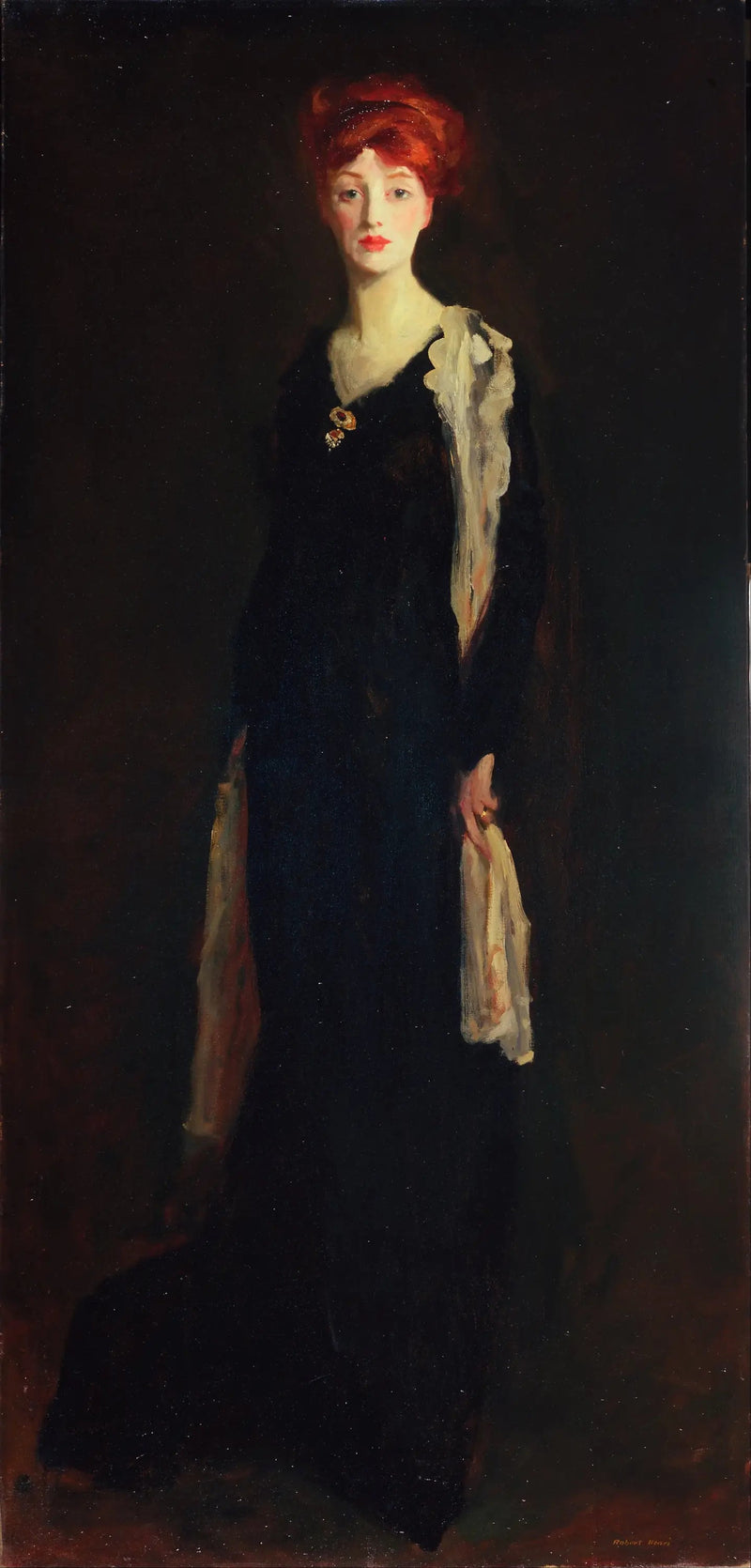 Dame en negro con un pañuelo español (O en negro con un pañuelo) - Robert Henri