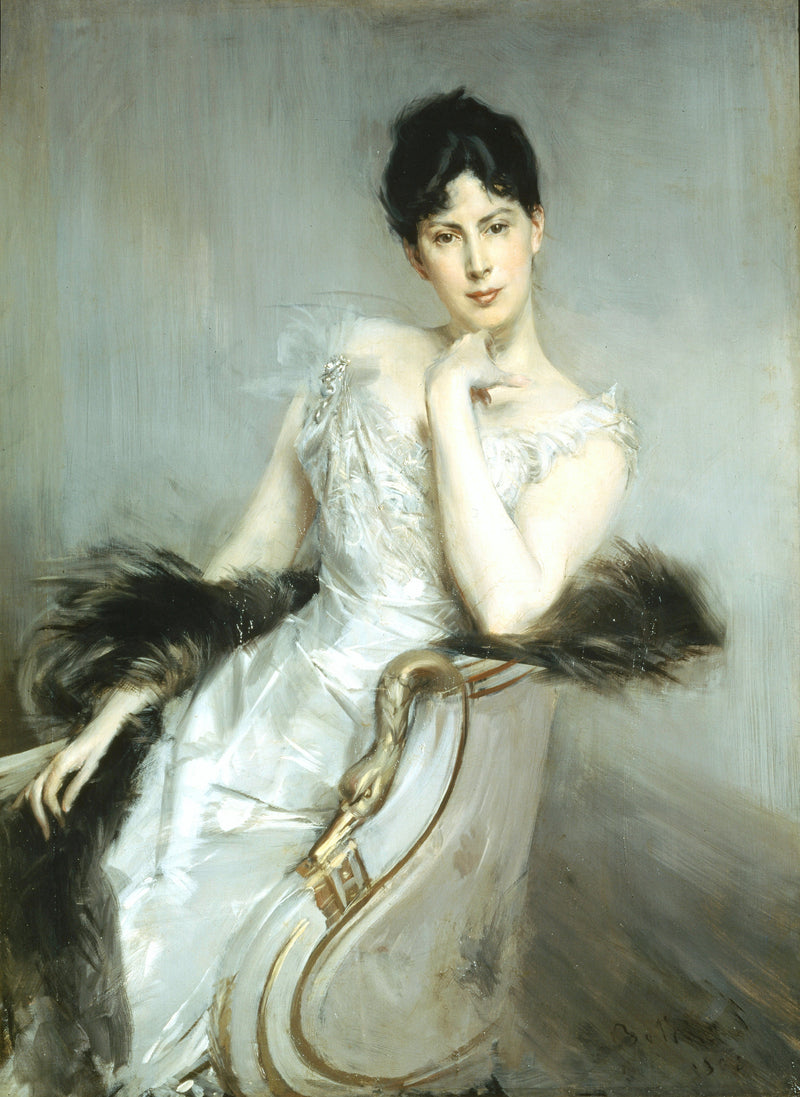 Dame en bata blanca - Giovanni Boldini