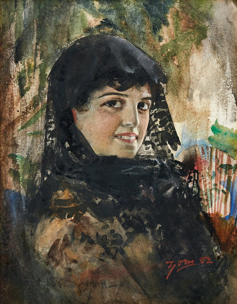 Dame española con mantilla negra - Anders Zorn