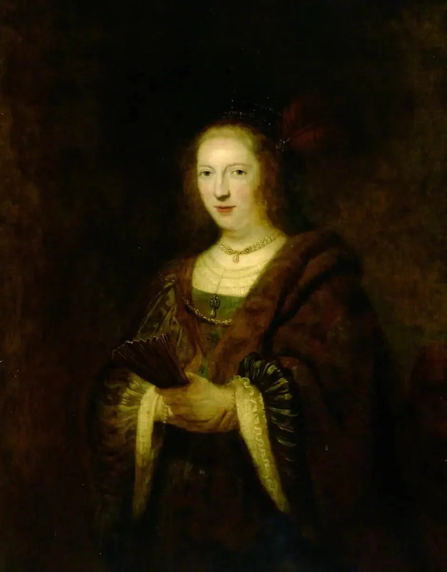 Dama sosteniendo un abanico - Rembrandt