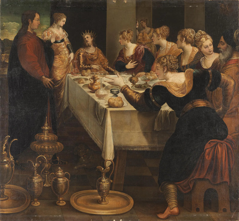 Daniel anuncia a Belsazar el fin de su imperio - Jacopo Tintoretto