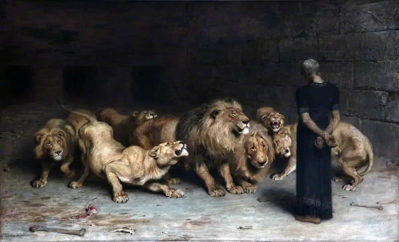 Daniel en la fosa de los leones - Briton Rivière