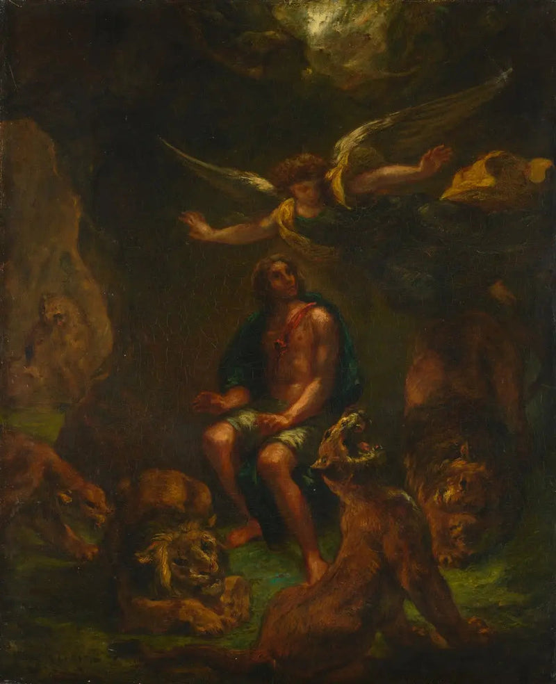 Daniel en la fosa de los leones - Eugène Delacroix