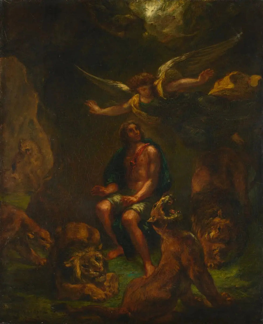 Daniel en la fosa de los leones - Eugène Delacroix