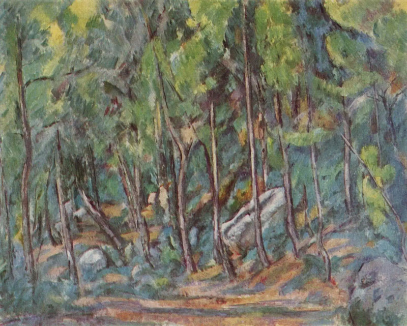 En el bosque de Fontainebleau - Paul Cézanne