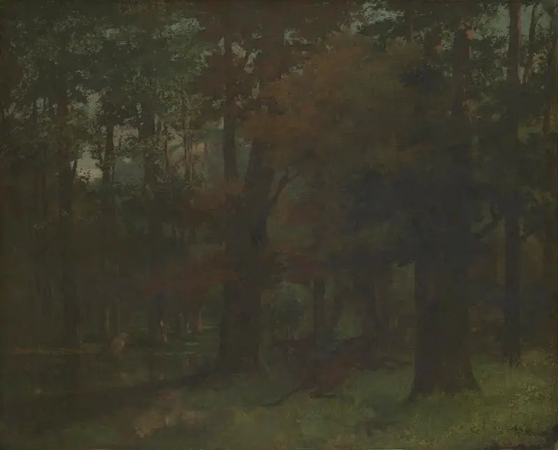 Dans la forêt - Gustave Courbet image 1 reproduction de peinture à l’huile