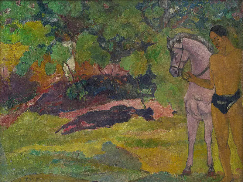 En la carretilla, hombre y caballo - Paul Gauguin