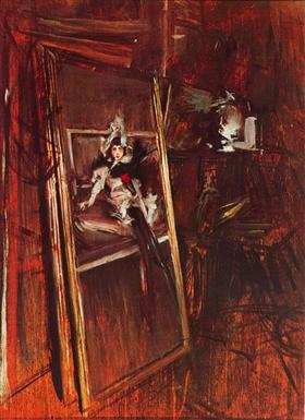 En el taller del pintor con la señorita Errazuriz - Giovanni Boldini
