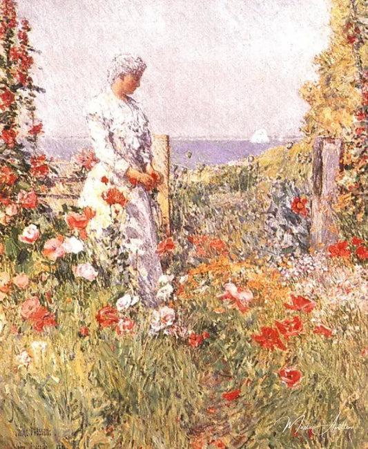 Dans le jardin - Childe Hassam - Reproductions de tableaux et peintures haut de gamme