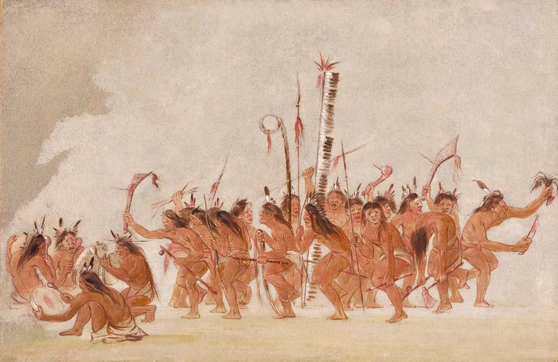 Danza de los Valientes, Ojibwa - George Catlin
