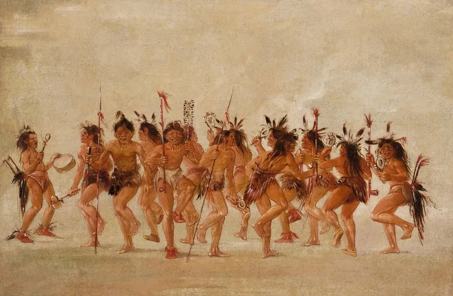 Danza del mendigo, desembocadura del río Teton - George Catlin