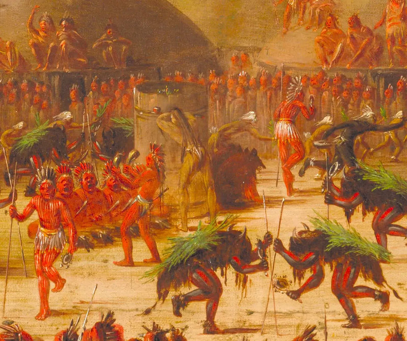 Danza del toro, ceremonia Mandan O-kee-pa - George Catlin