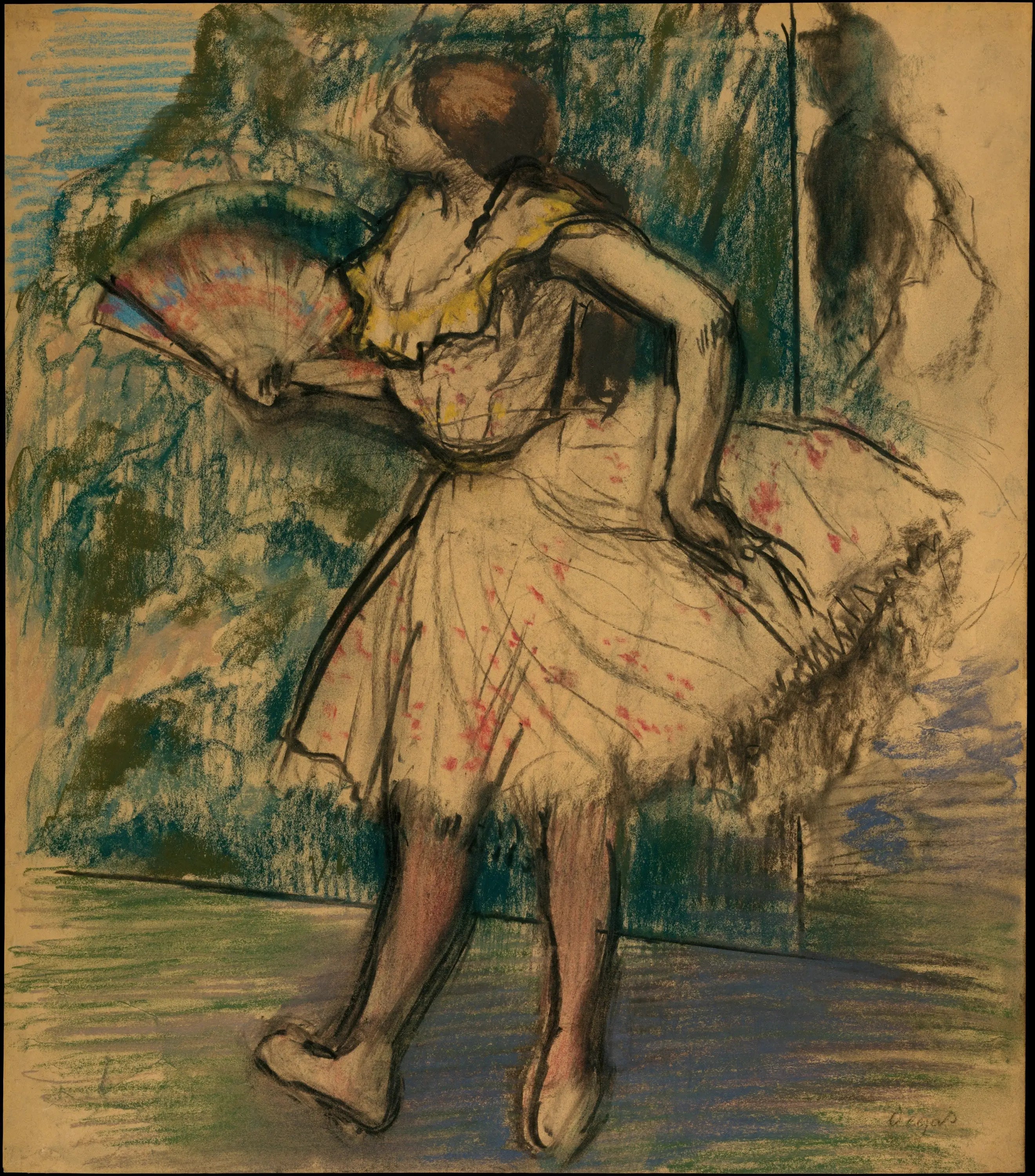 Danseuse avec un éventail - Edgar Degas image 1 reproduction artisanale de tableau