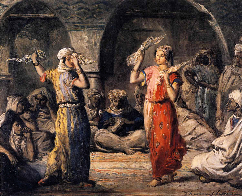 Bailarinas moriscas en Constantina (Argelia). La danza con pañuelos. - Théodore Chassériau