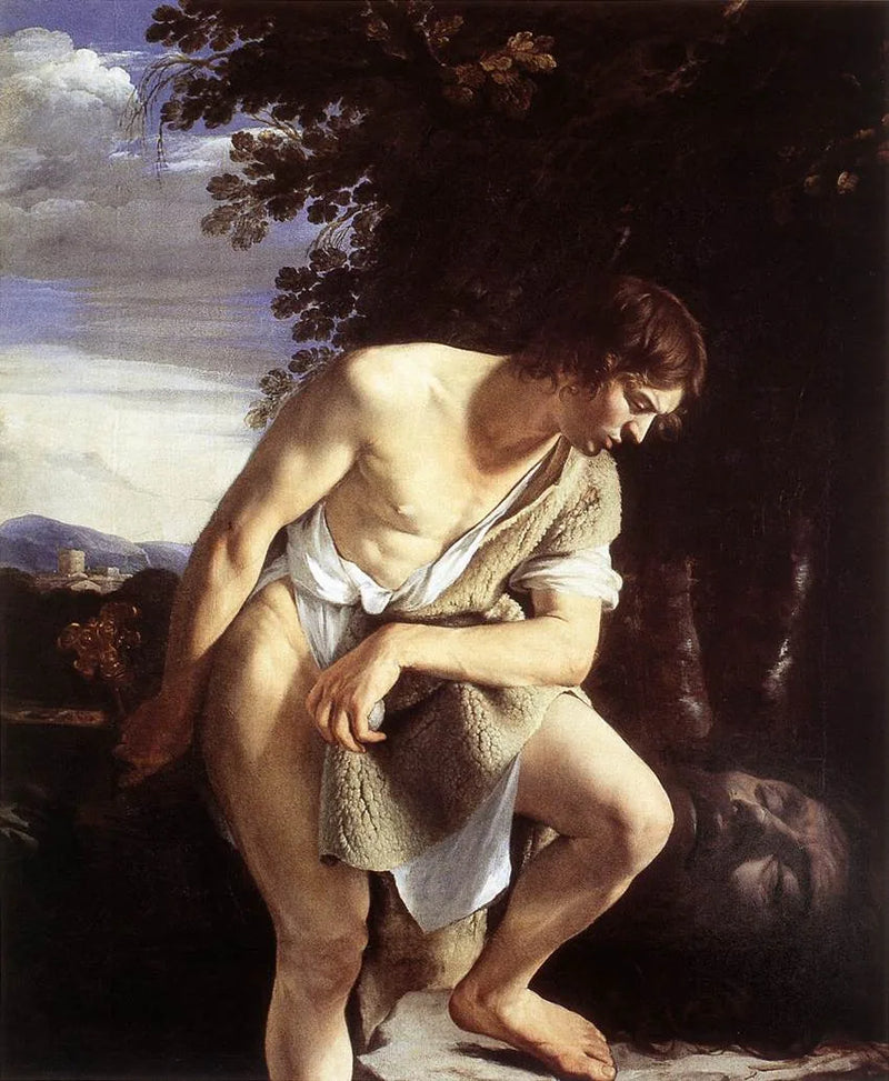 David contemplando la cabeza de Goliat - Orazio Gentileschi