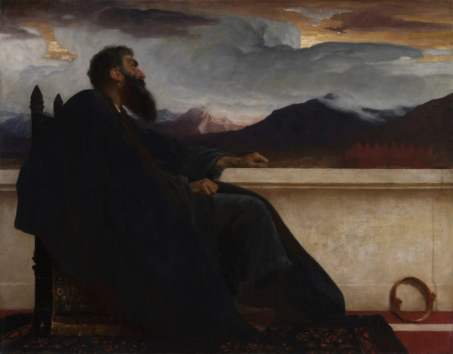 David: « ¡Oh! si tuviera alas como una paloma. Entonces volaría y estaría en descanso. » Salmo 55:6 - Frederic Leighton