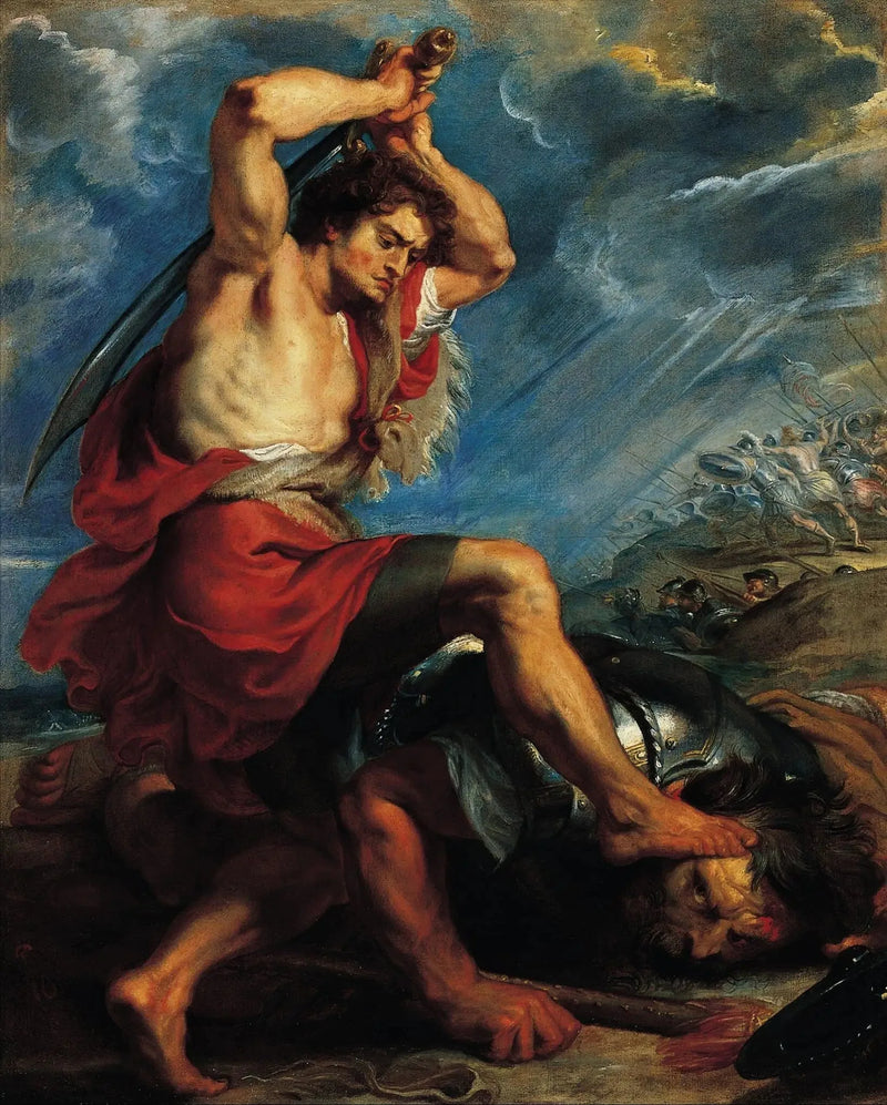 David derrota a Goliat - Peter Paul Rubens