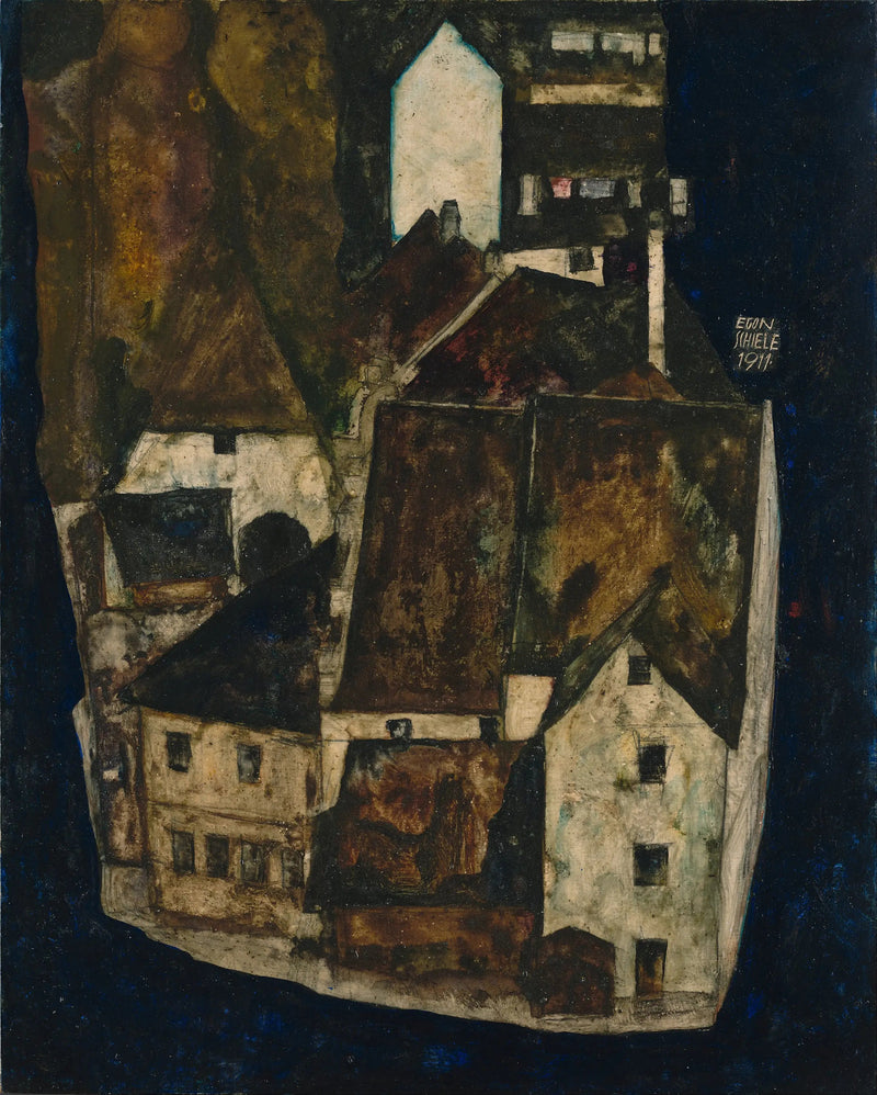 Ciudad Muerta III (La Ciudad sobre el Río Azul III) - Egon Schiele
