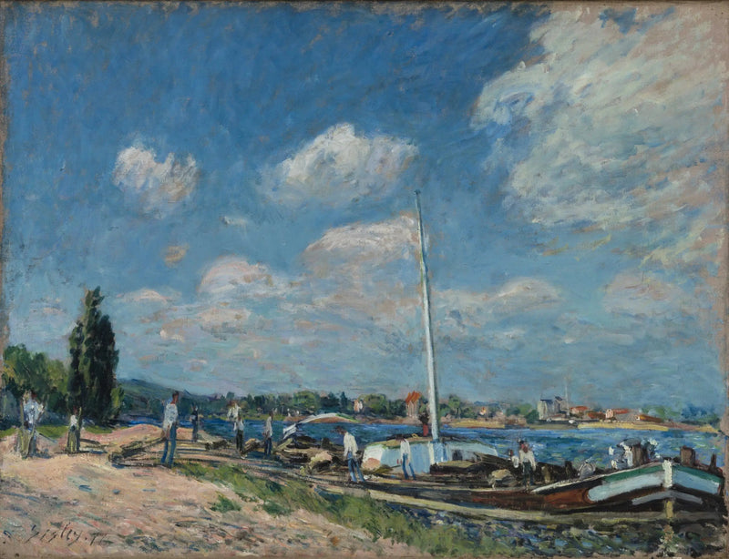 Descarga de las barcazas en Billancourt - Alfred Sisley