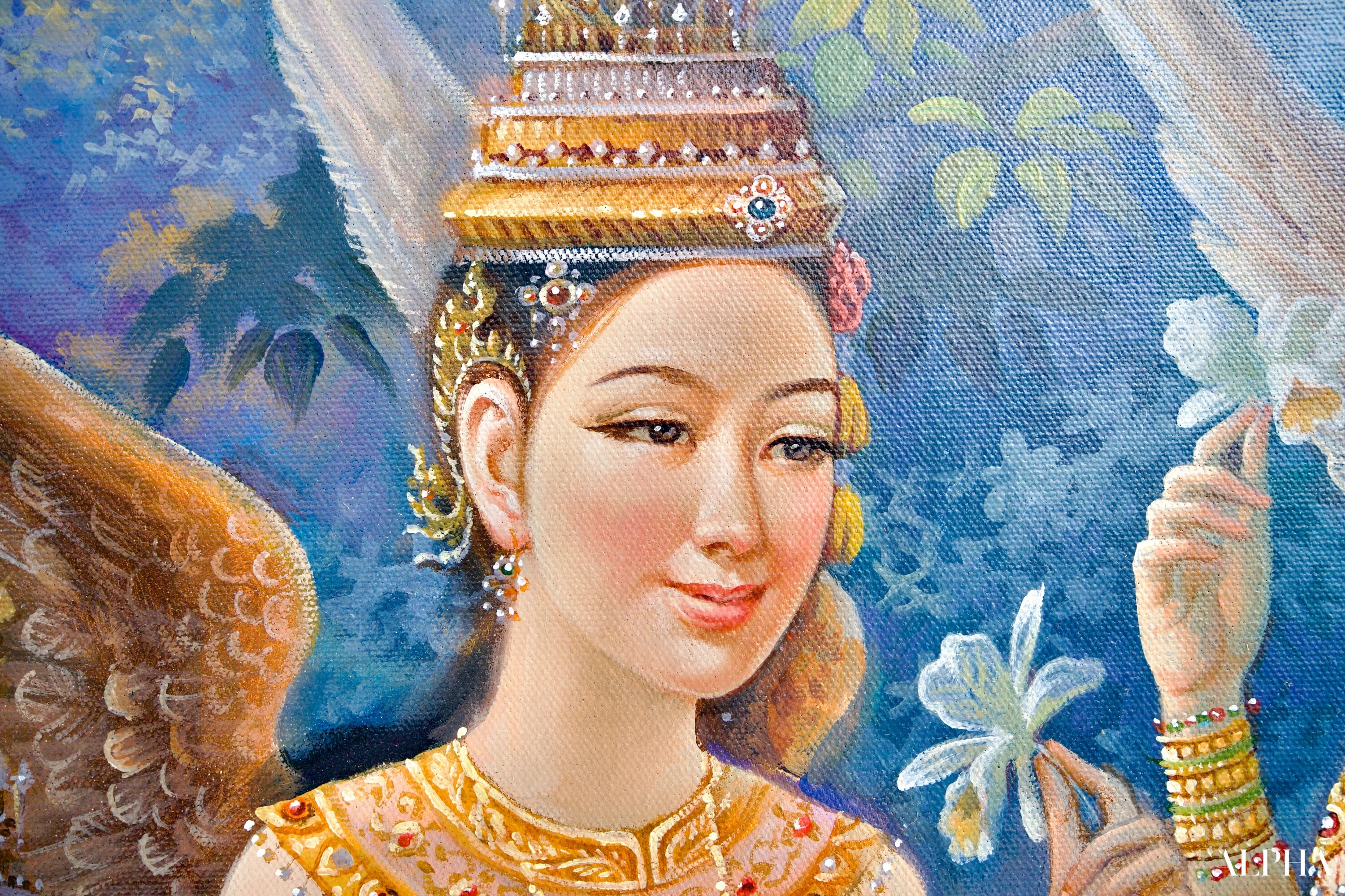 Déesse Kinnaree | 170 x 120 cm Reproductions de tableaux à la peinture à l’huile
