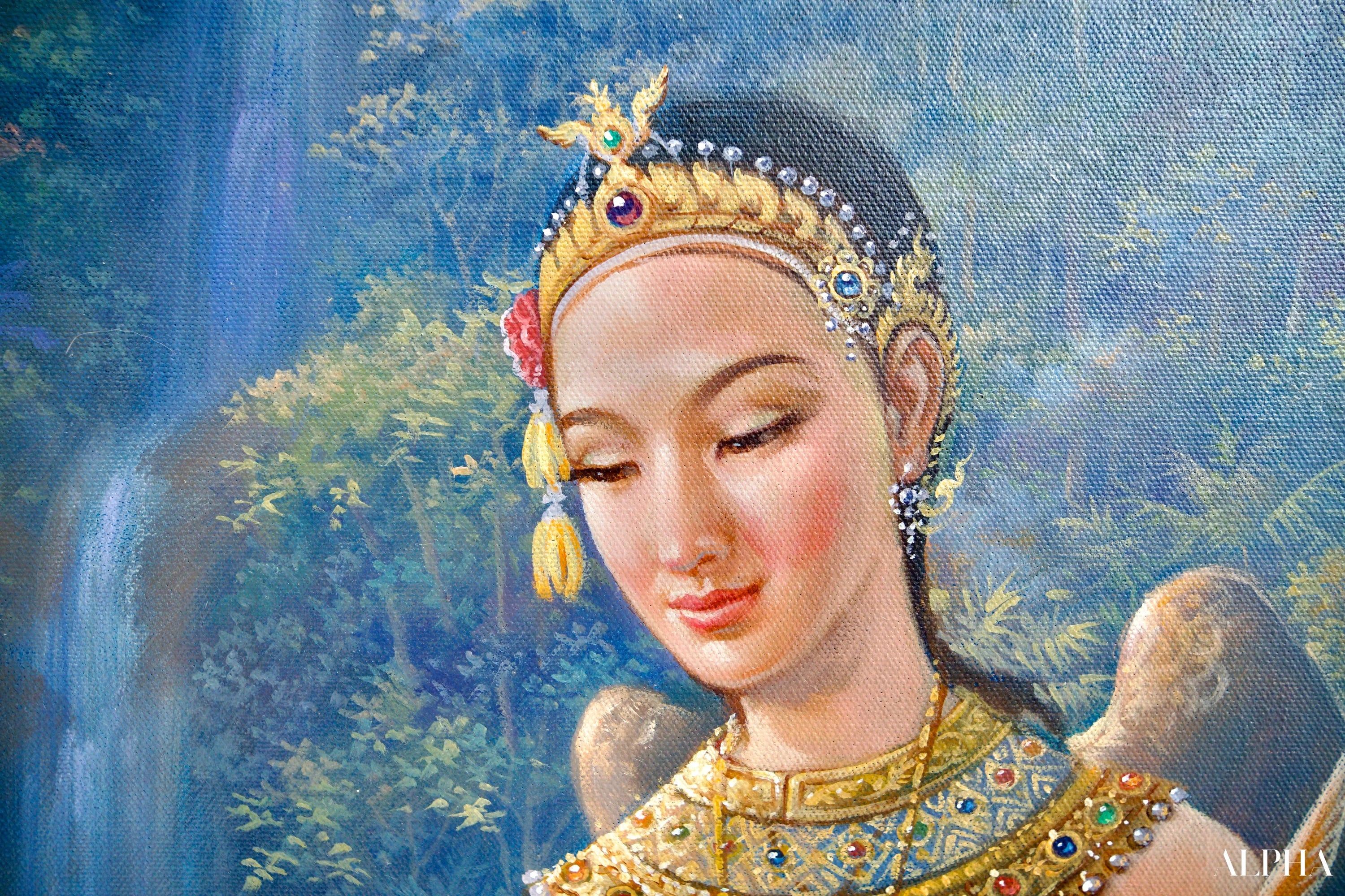 Déesse Kinnaree | 170 x 120 cm Reproductions de tableaux à la peinture à l’huile