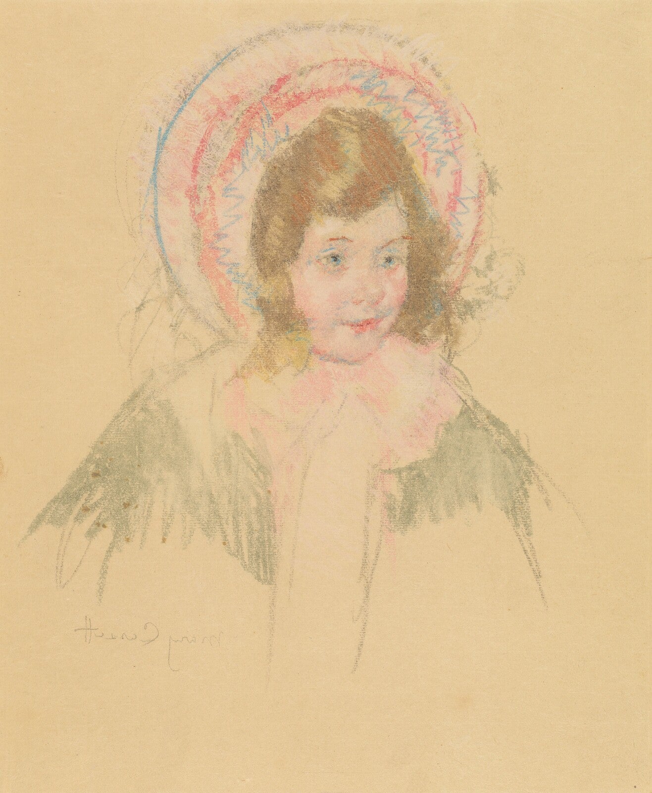 Sara Wearing a Bonnet and Coat, Mary Cassatt, c. 1904/1906 — pastel, National Gallery of Art