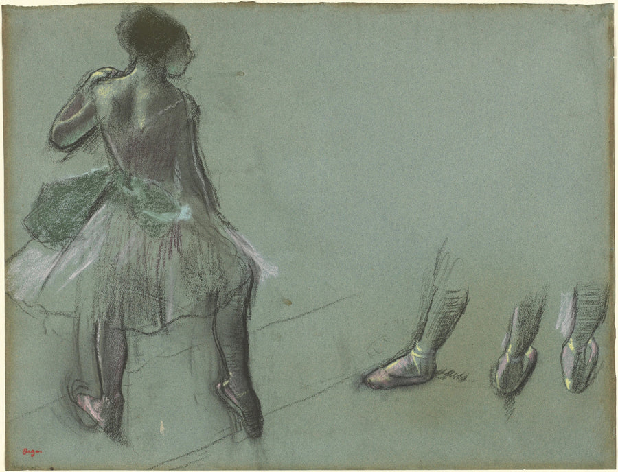 Danseuse vue de dos et études de pieds par Degas – reproduction peinture à l’huile sur toile