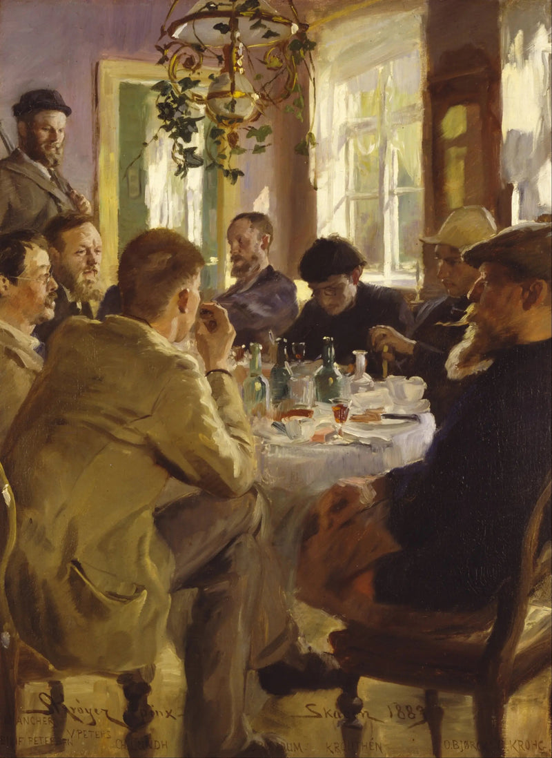 Almuerzo de artistas en el hotel Brøndum - Peder Severin Krøyer