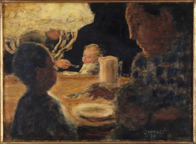 Almuerzo bajo la lámpara - Pierre Bonnard