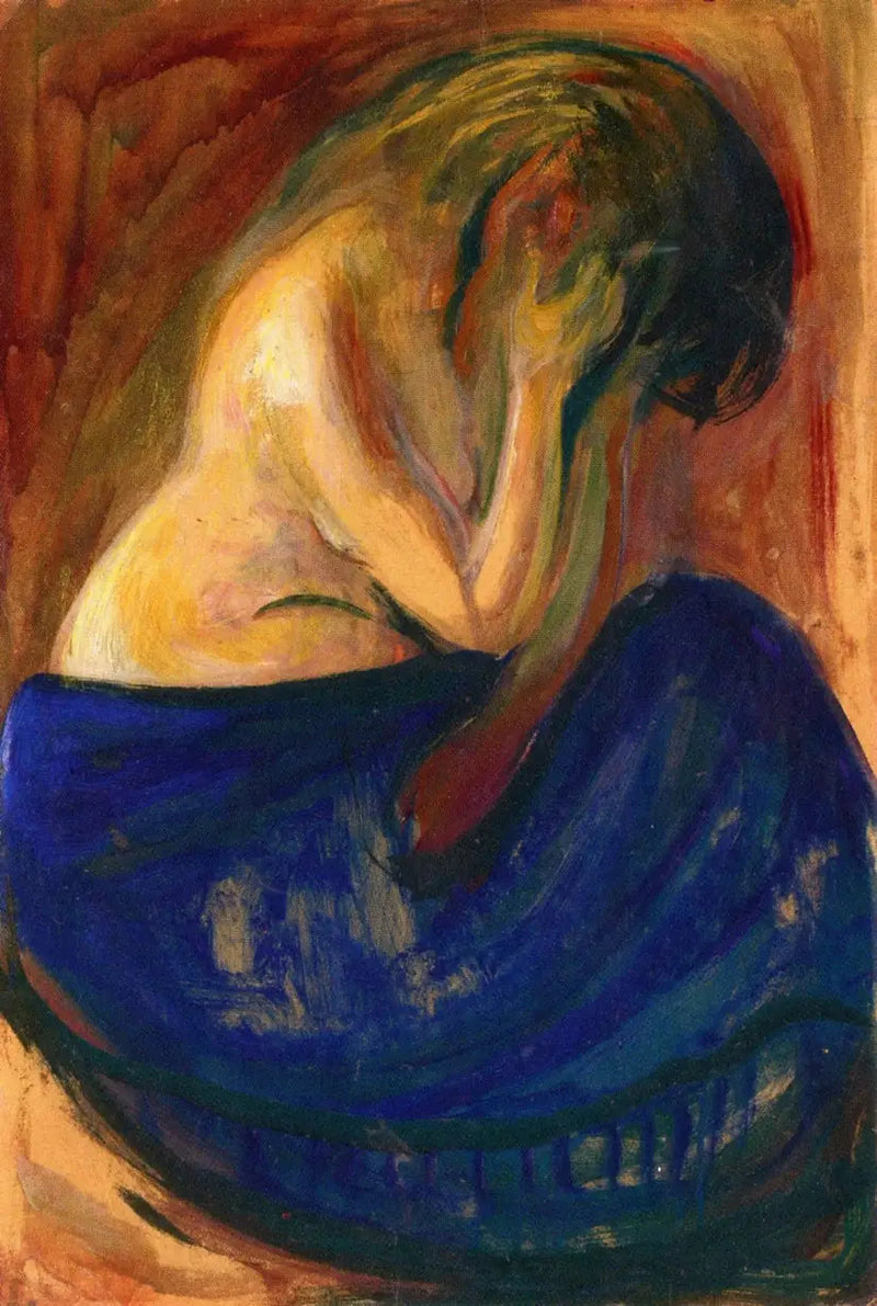 Semidesnudo con falda azul - Edvard Munch