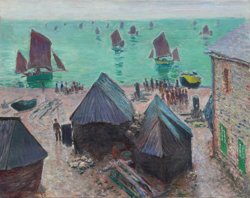La salida de los barcos, Étretat W1025 - Claude Monet