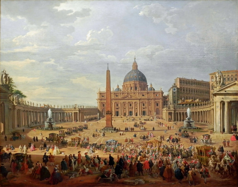 Partida del duque de Choiseul desde la Piazza di San Pietro - Giovanni Paolo Panini