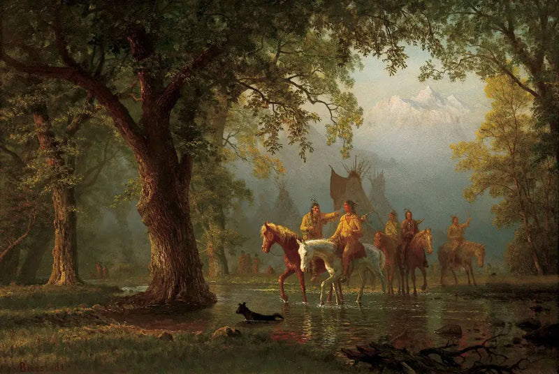 Partida de un grupo de guerra indio - Albert Bierstadt