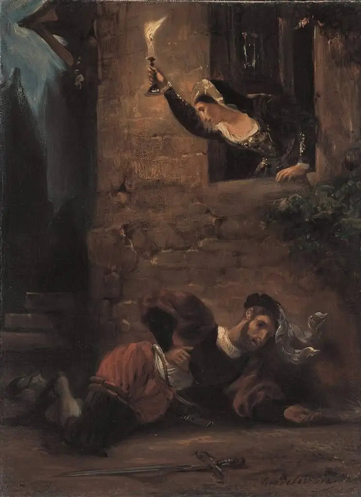 Der sterbende Valentin - Eugène Delacroix image 2 tableau peint à l’huile sur toile