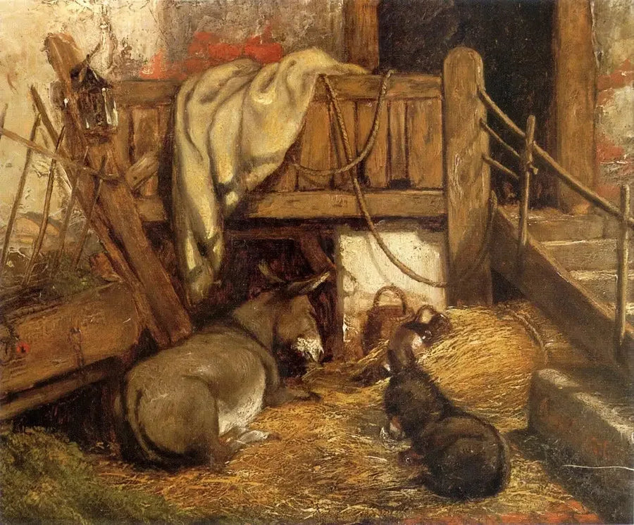 Un burro en el establo. - John Constable