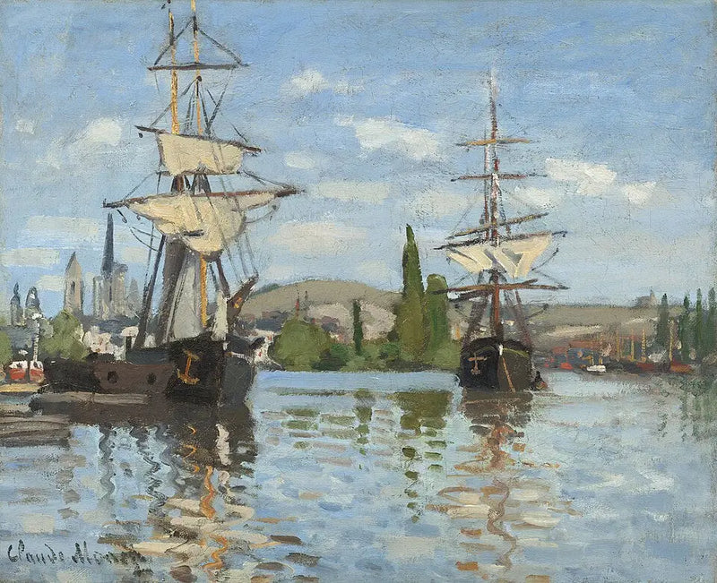 Barcos en Rouen sobre el Sena - Claude Monet