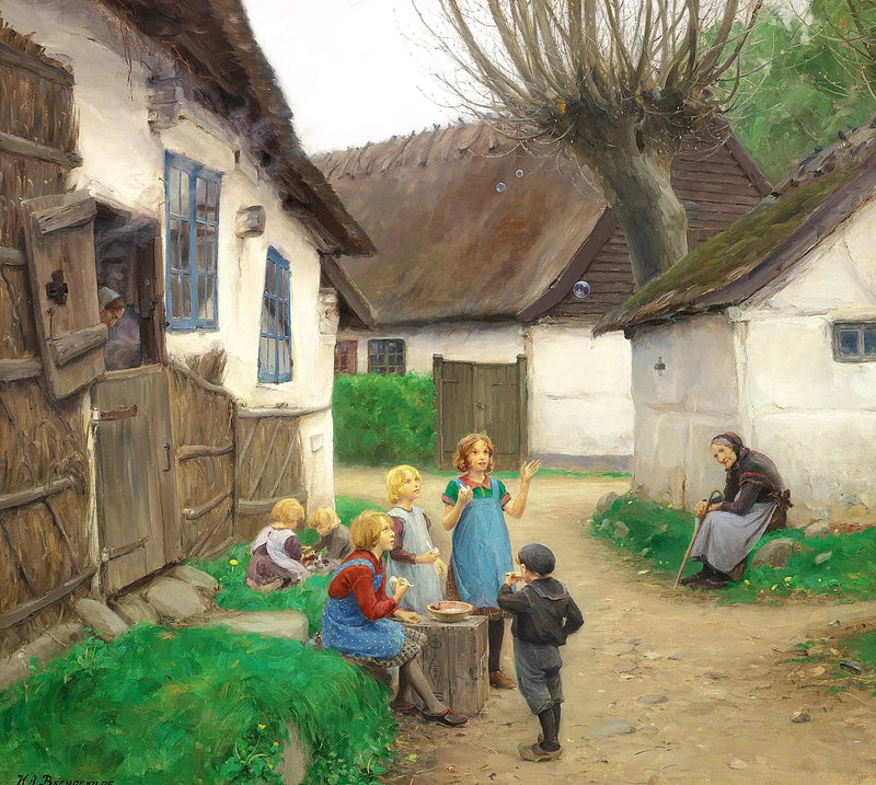 Los niños hacen burbujas. - H. A. Brendekilde