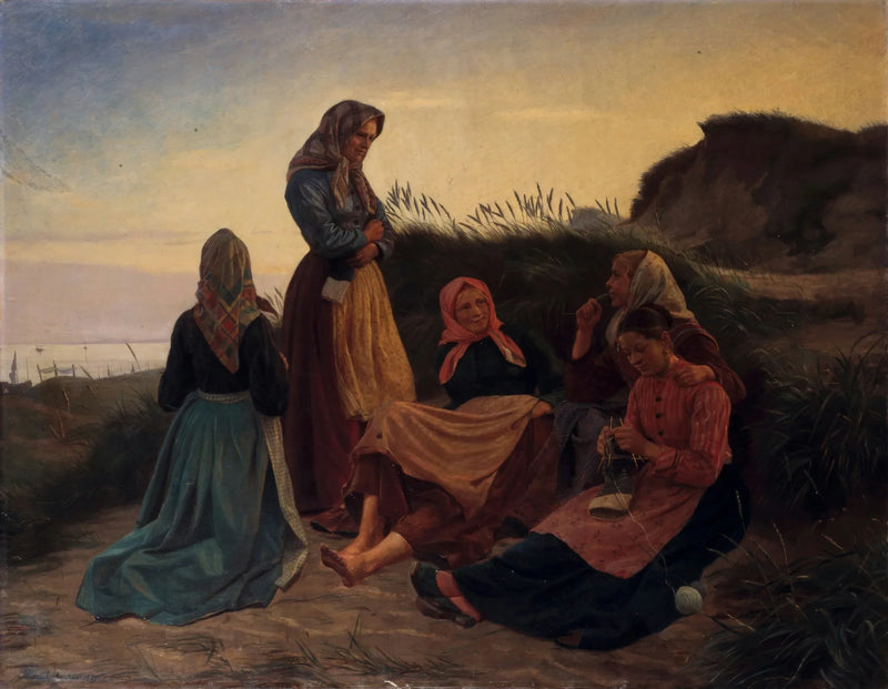Chicas reunidas en Sladrebakken una noche de verano - Michael Peter Ancher