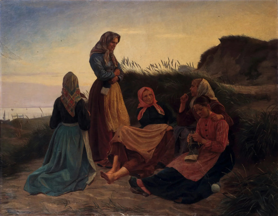 Chicas reunidas en Sladrebakken una noche de verano - Michael Peter Ancher